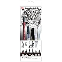 Amazon.co.jp: 呉竹 筆ペン ZIG ILLUSTRATION BASIC 5本セット